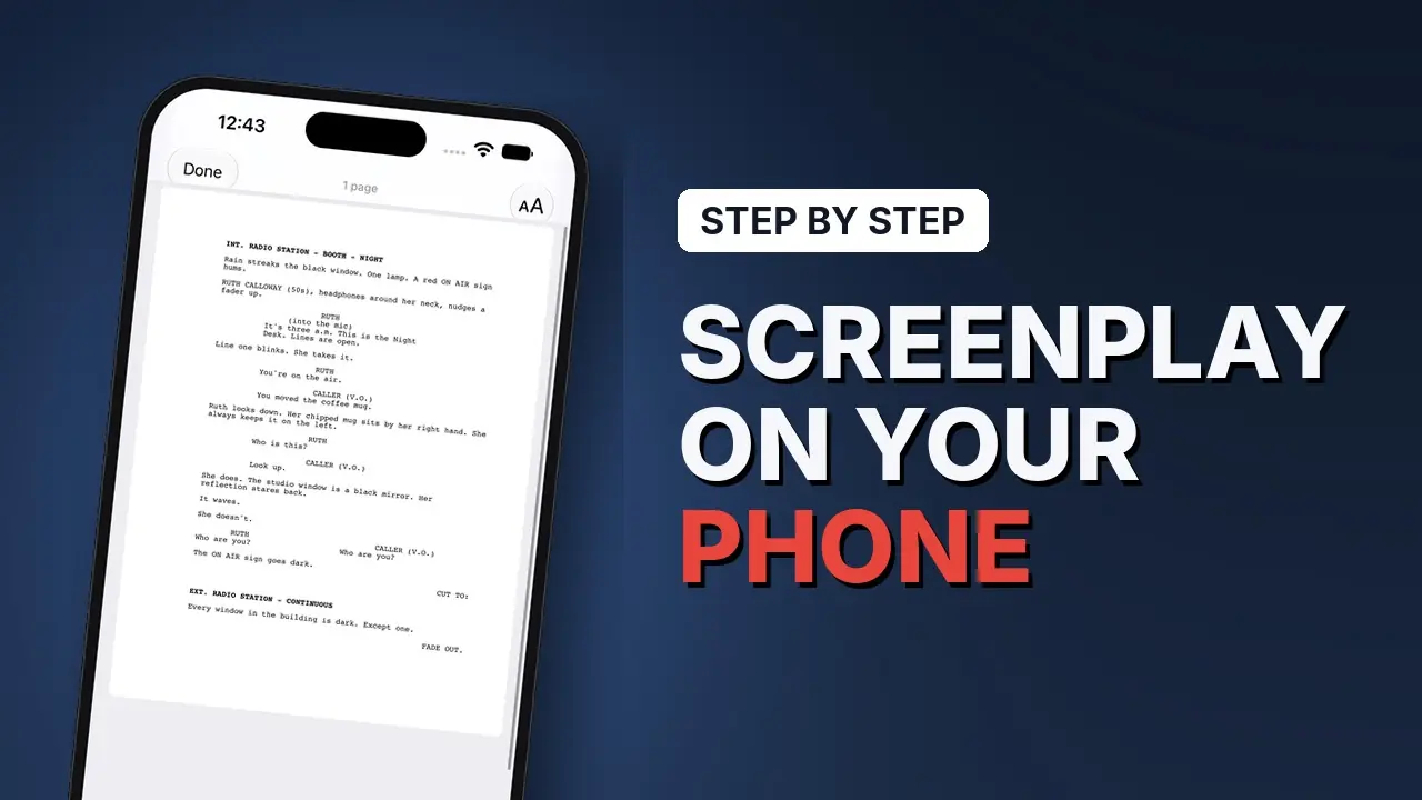 Step by step: screenplay on your phone