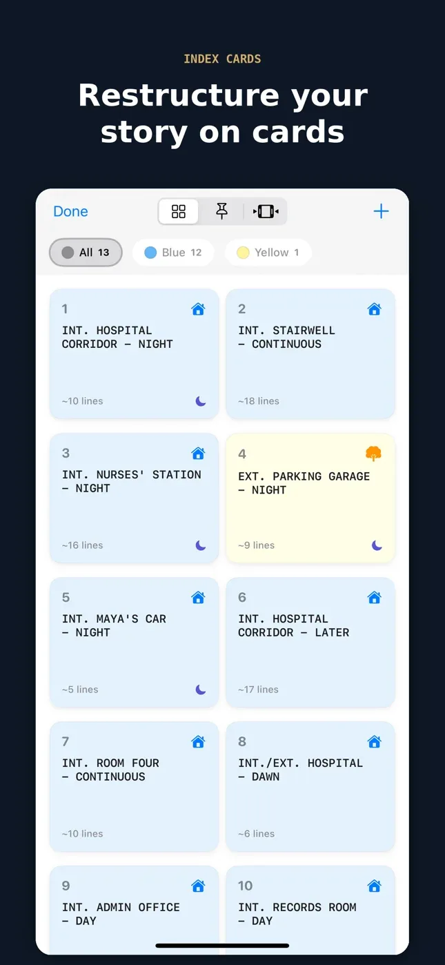 Index cards on iPhone